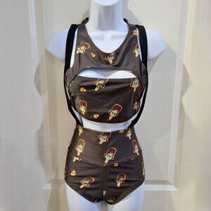 5&Adime ✦ Ice Cream Bikini Set ✦ Harness Strap Festival Swimwear Stretch Fit M